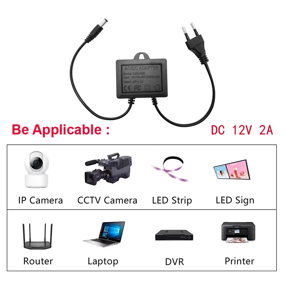 Outdoor Sport Camera - Outdoor waterproof Power Adapter DC 12V