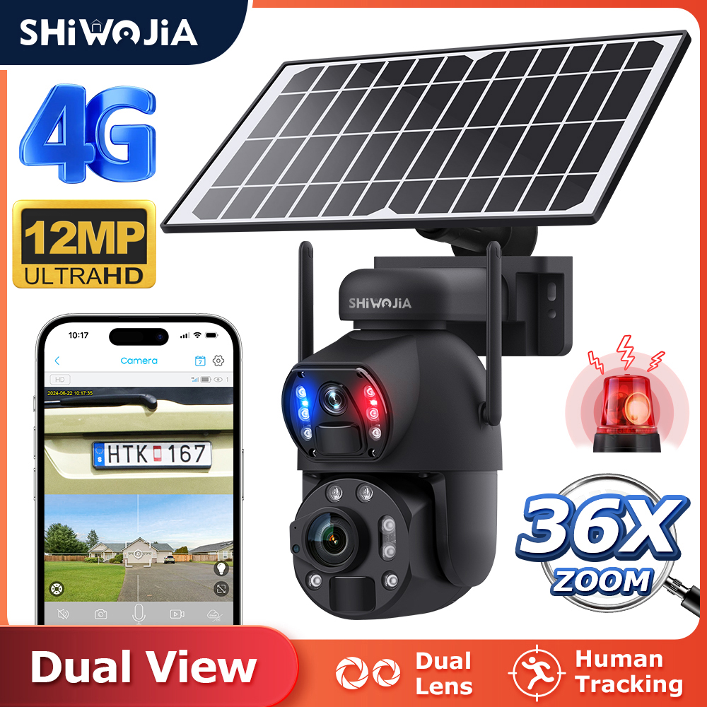 Outdoor Sport Camera - SHIWOJIA 6K 12MP 4G Solar Camera