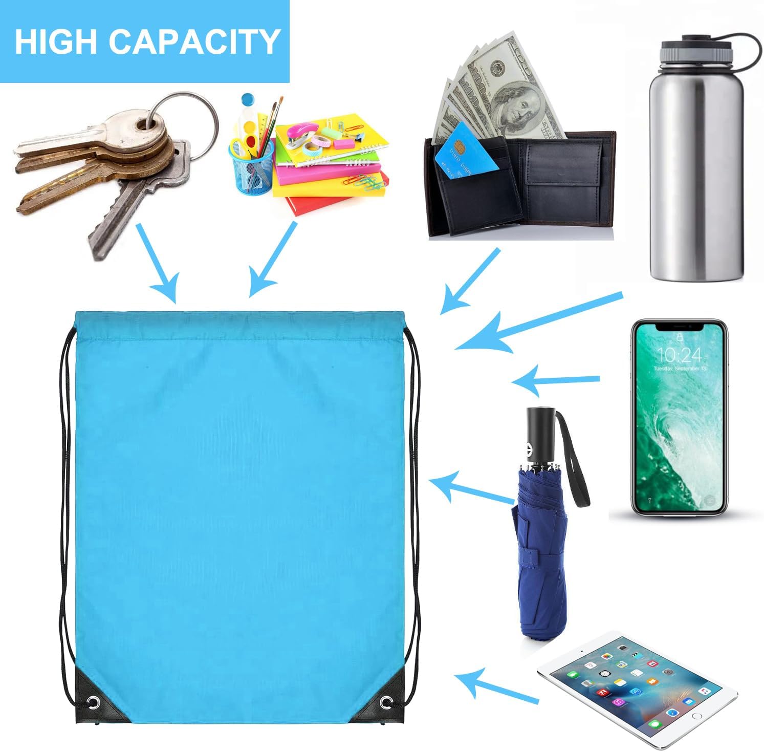 120PCS Drawstring Backpack Bul - Outdoor Sport Is ulasan dan harga