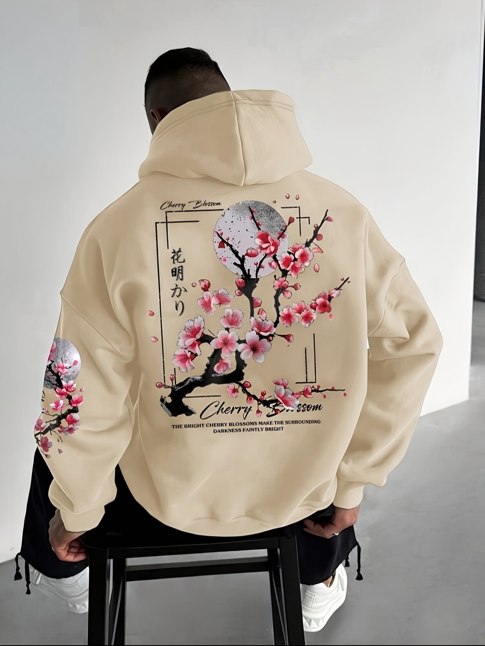 Cherry Blossom Moon Men Women  - Outdoor Sport Hoodie ulasan dan harga