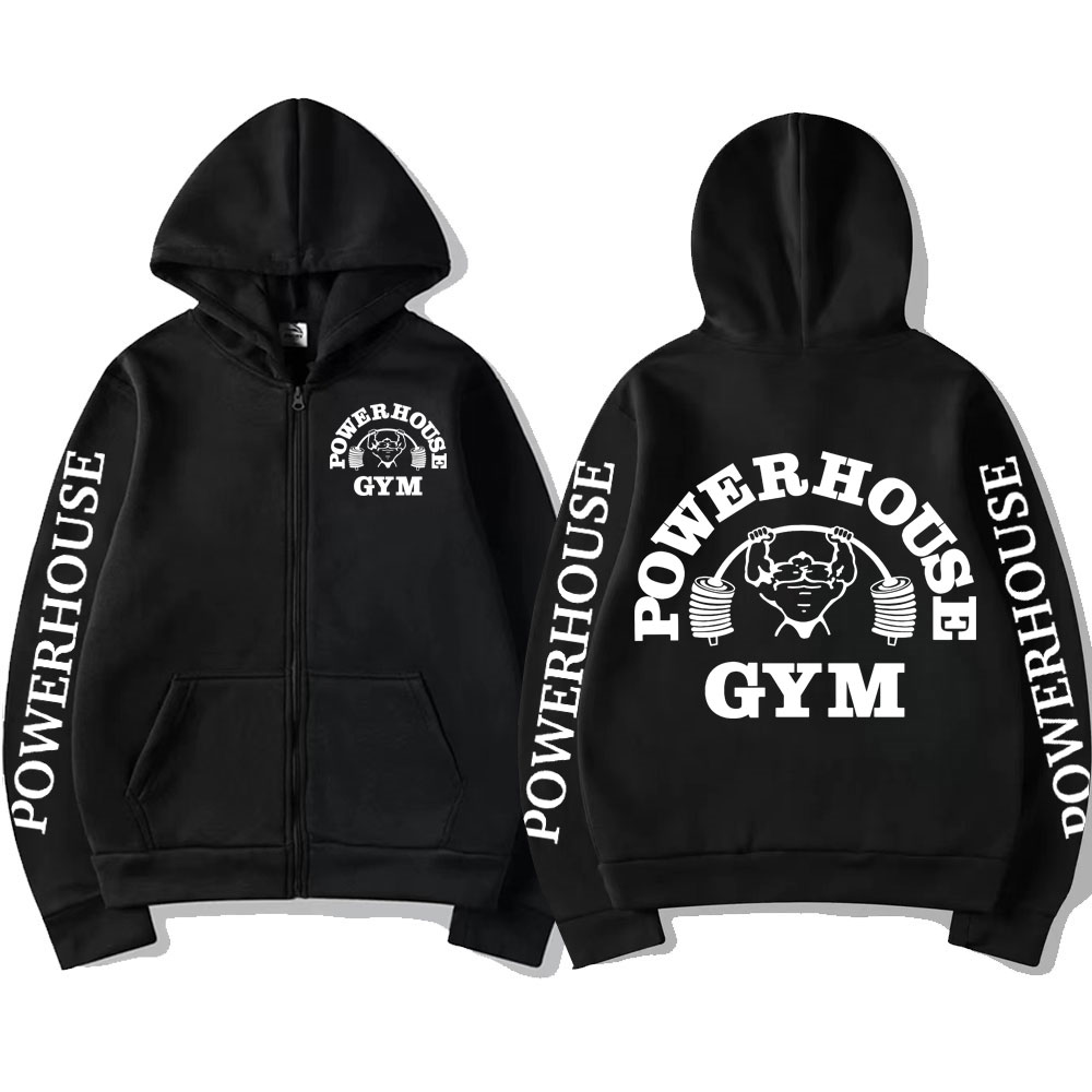 Powerhouse Gym Logo Zipper Hoo - Outdoor Sport Hoodie ulasan dan harga