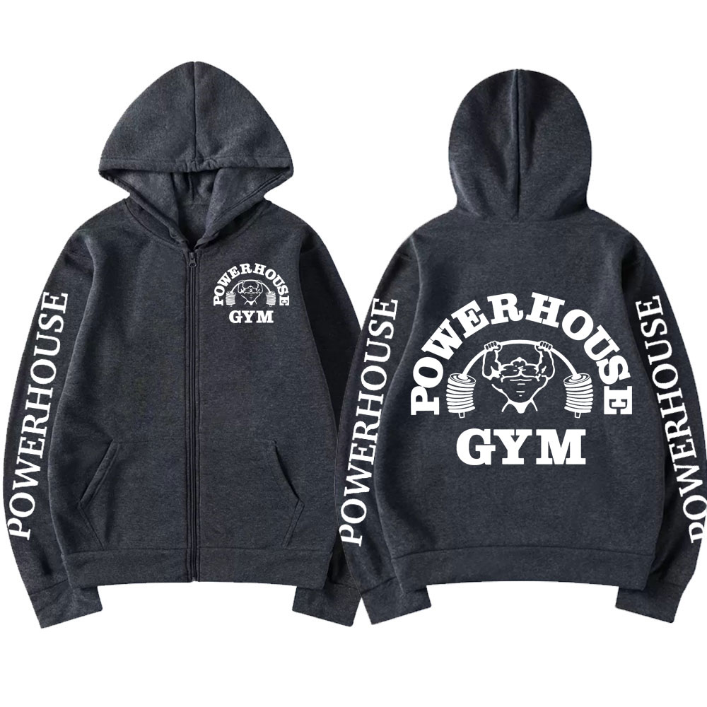 Powerhouse Gym Logo Zipper Hoo - Outdoor Sport Hoodie ulasan dan harga