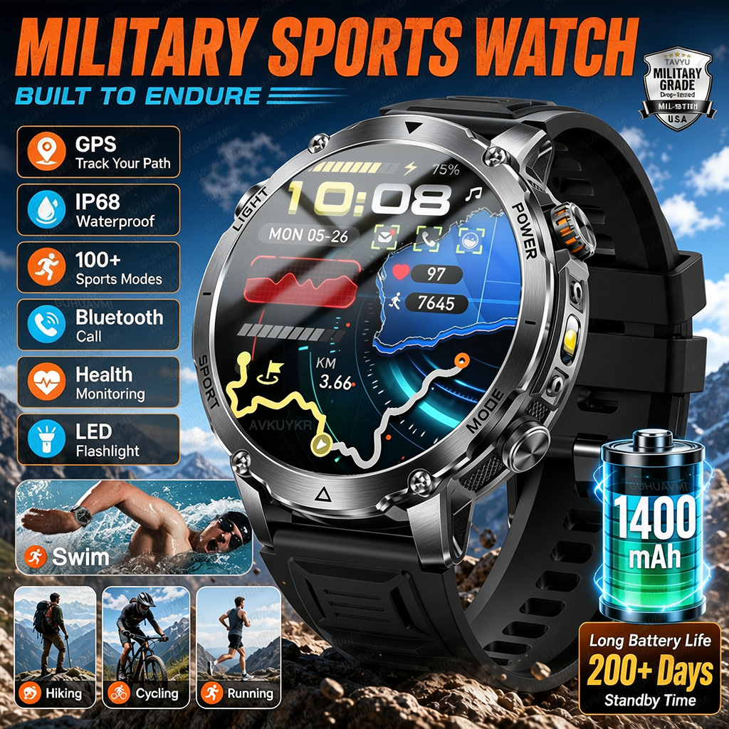 1400mAh GPS Smart Watch Men 20 - Outdoor Sport Day ulasan dan harga