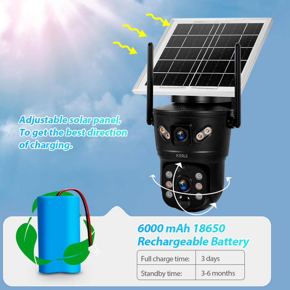KERUI Outdoor 6MP Solar Camera - Outdoor Sport Camera ulasan dan harga
