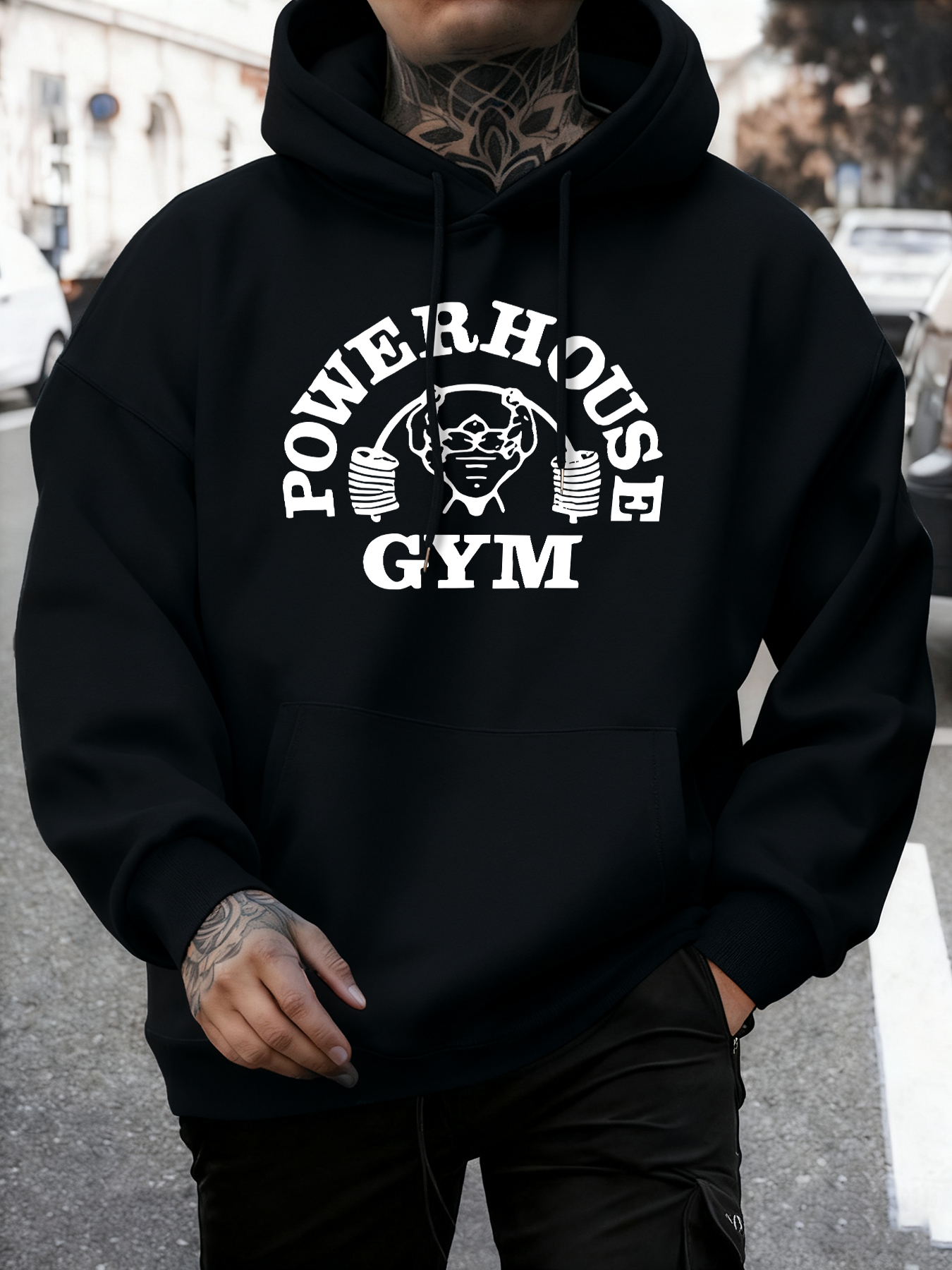 Powerhouse Gym Letter Printing - Outdoor Sport Hoodie ulasan dan harga