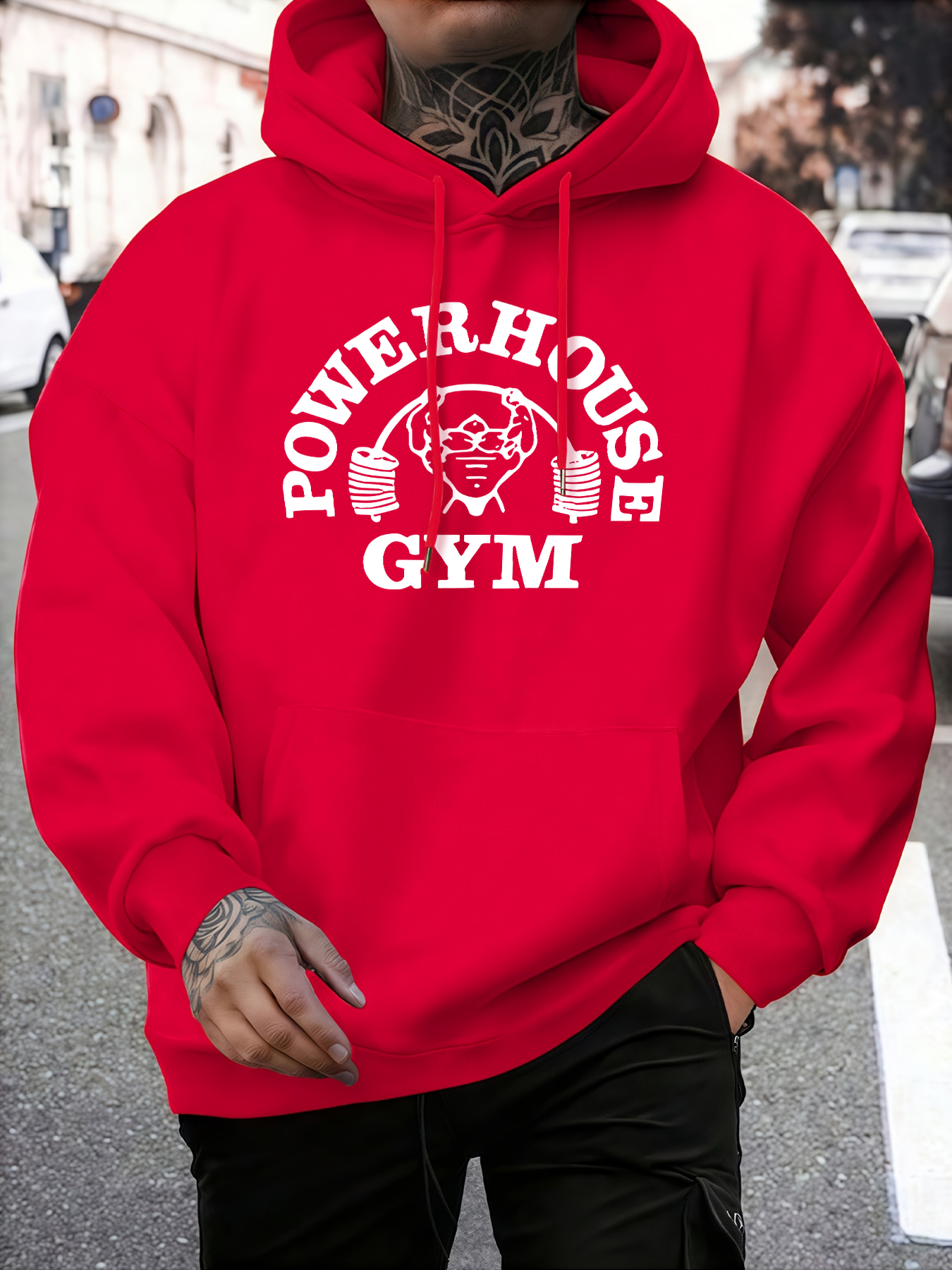 Powerhouse Gym Letter Printing - Outdoor Sport Hoodie ulasan dan harga