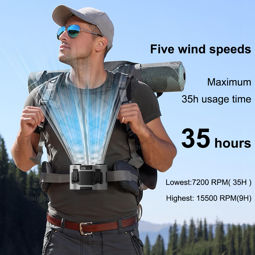 20000Mah Waist Fan Portable Cl - Outdoor Sport Outlet ulasan dan harga