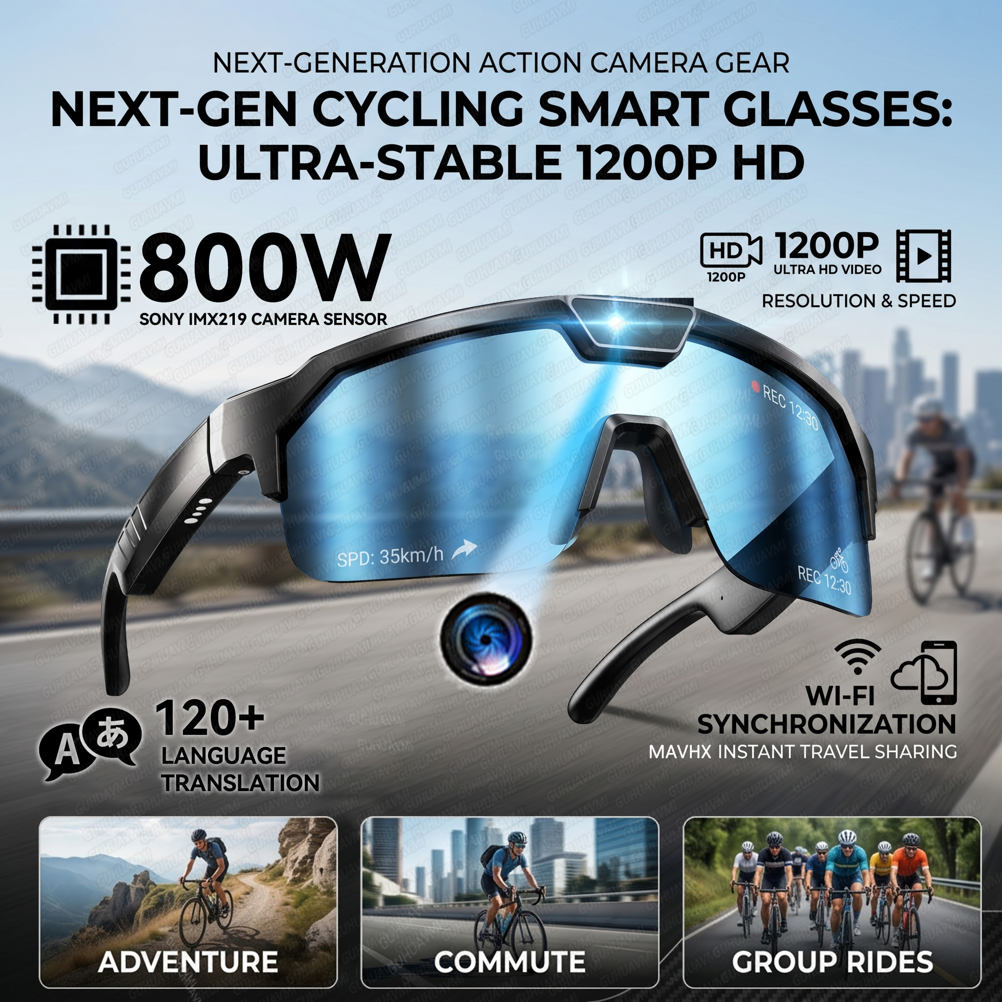 Smart Glasses with 4K HD Anti- - Outdoor Sport Camera ulasan dan harga