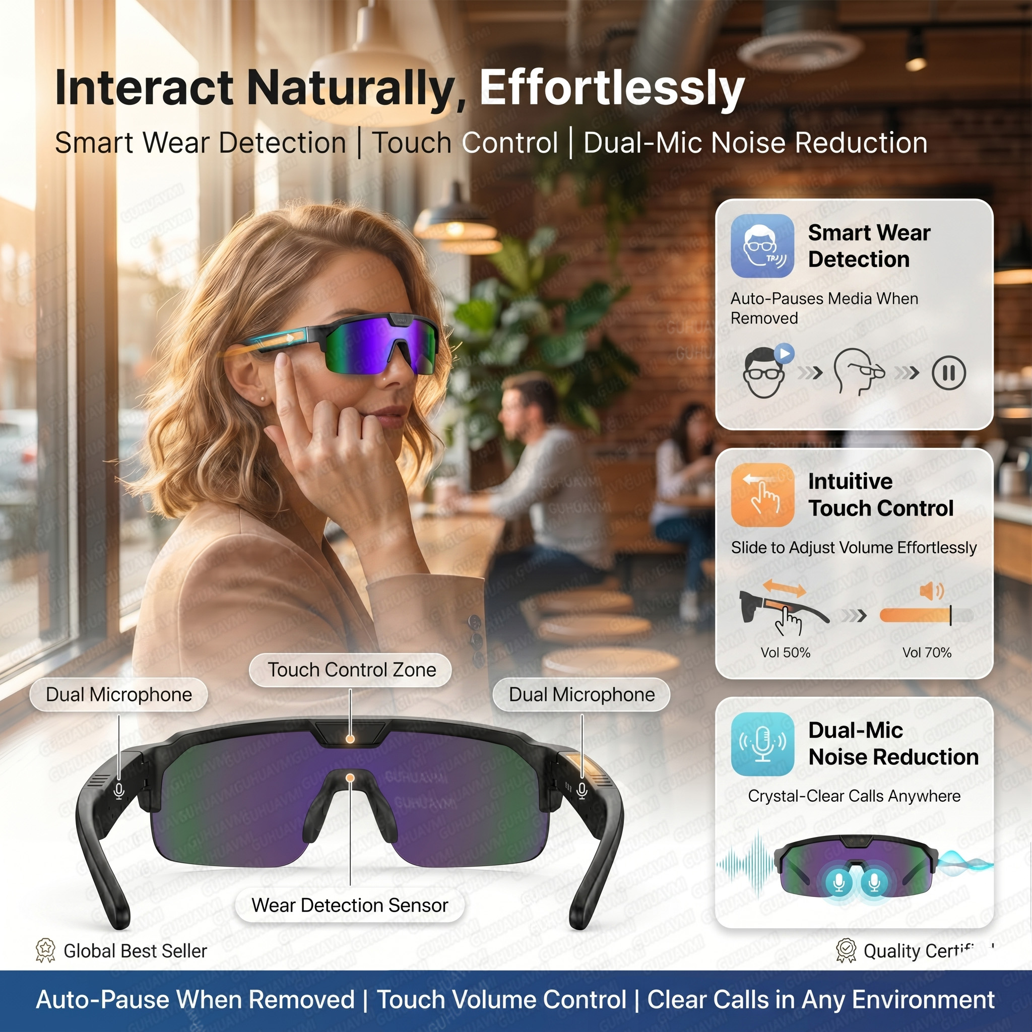 Smart Glasses with 4K HD Anti- - Outdoor Sport Camera ulasan dan harga