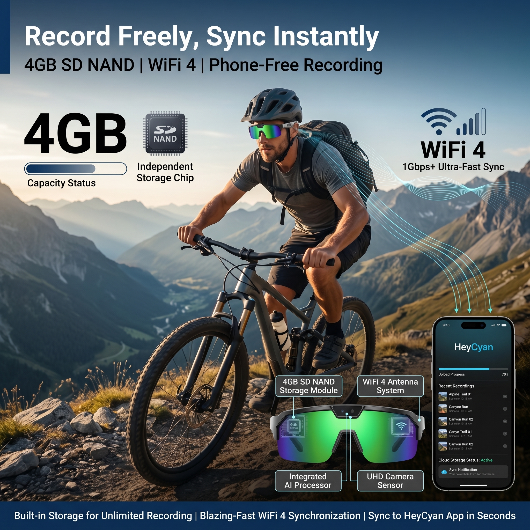 Smart Glasses with 4K HD Anti- - Outdoor Sport Camera ulasan dan harga