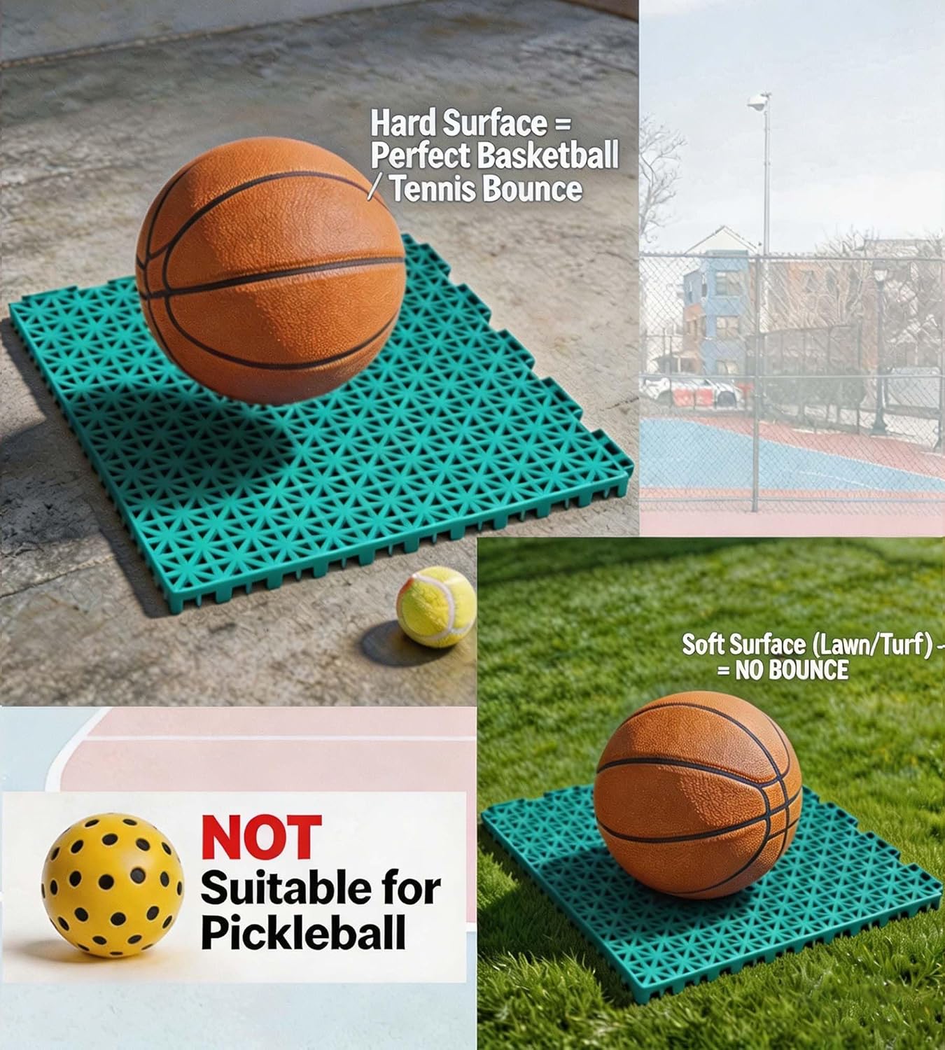 jxgzyy 24 PCS Basketball Court - Outdoor Sport Court Tiles ulasan dan harga